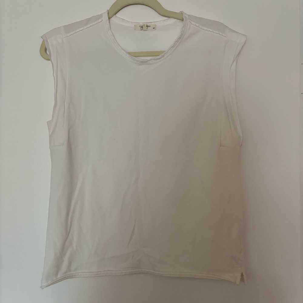 Rag & Bone Sleeveless Cotton Muscle Tank in White